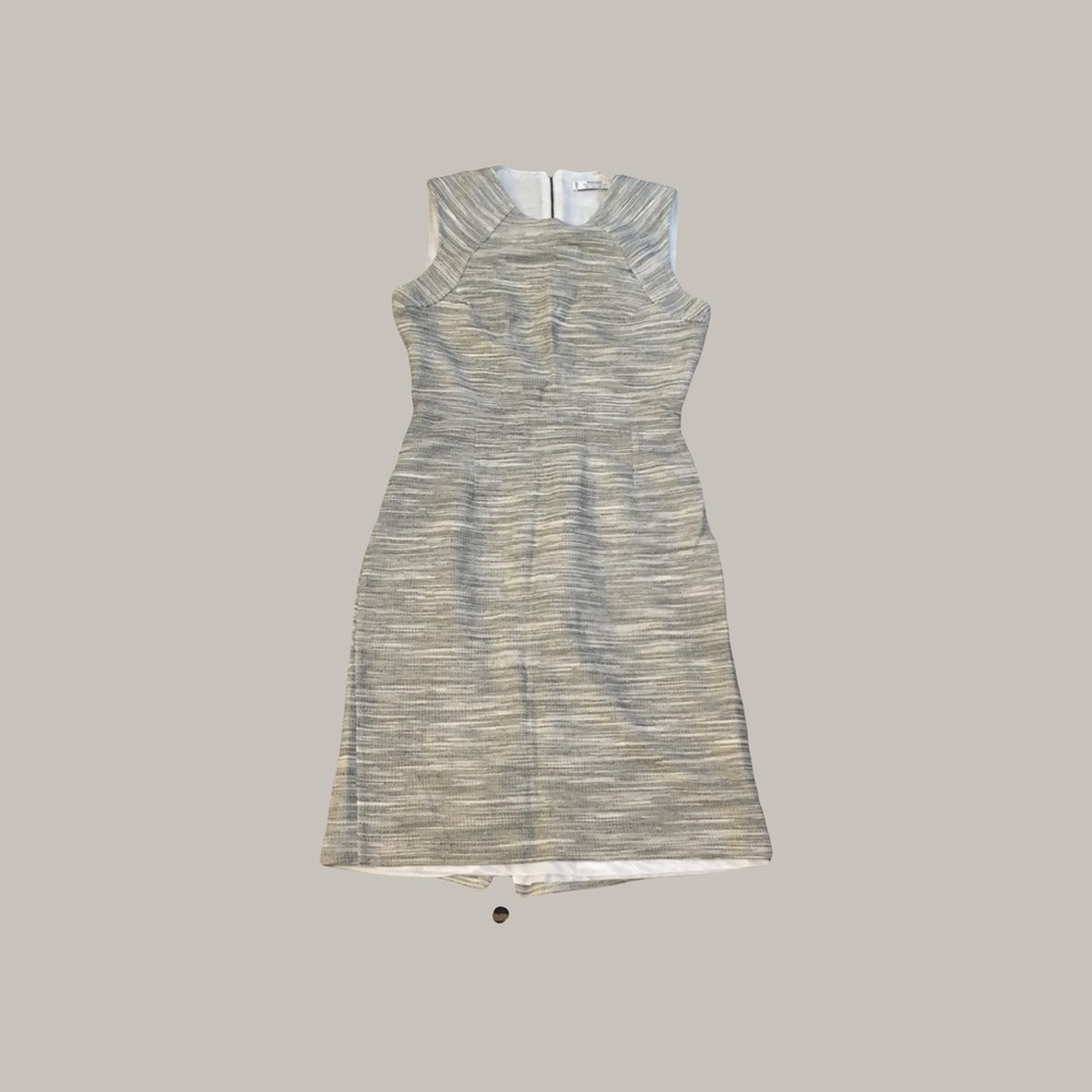 Mango US 4 Heather Grey Midi dress sleeveless full back zip GUC